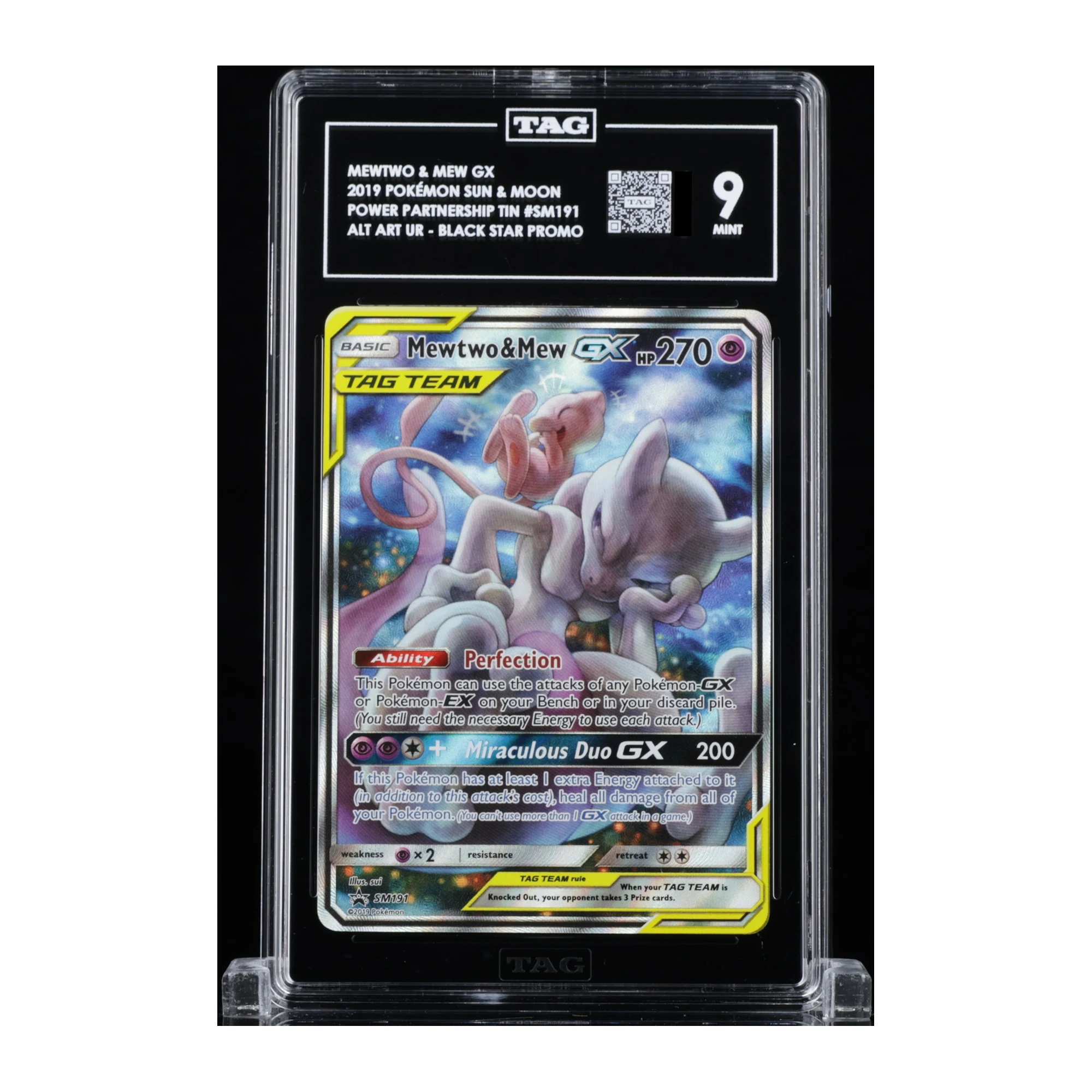 Sealed Pokémon TCG Mewtwo & Mew GX, English graded card